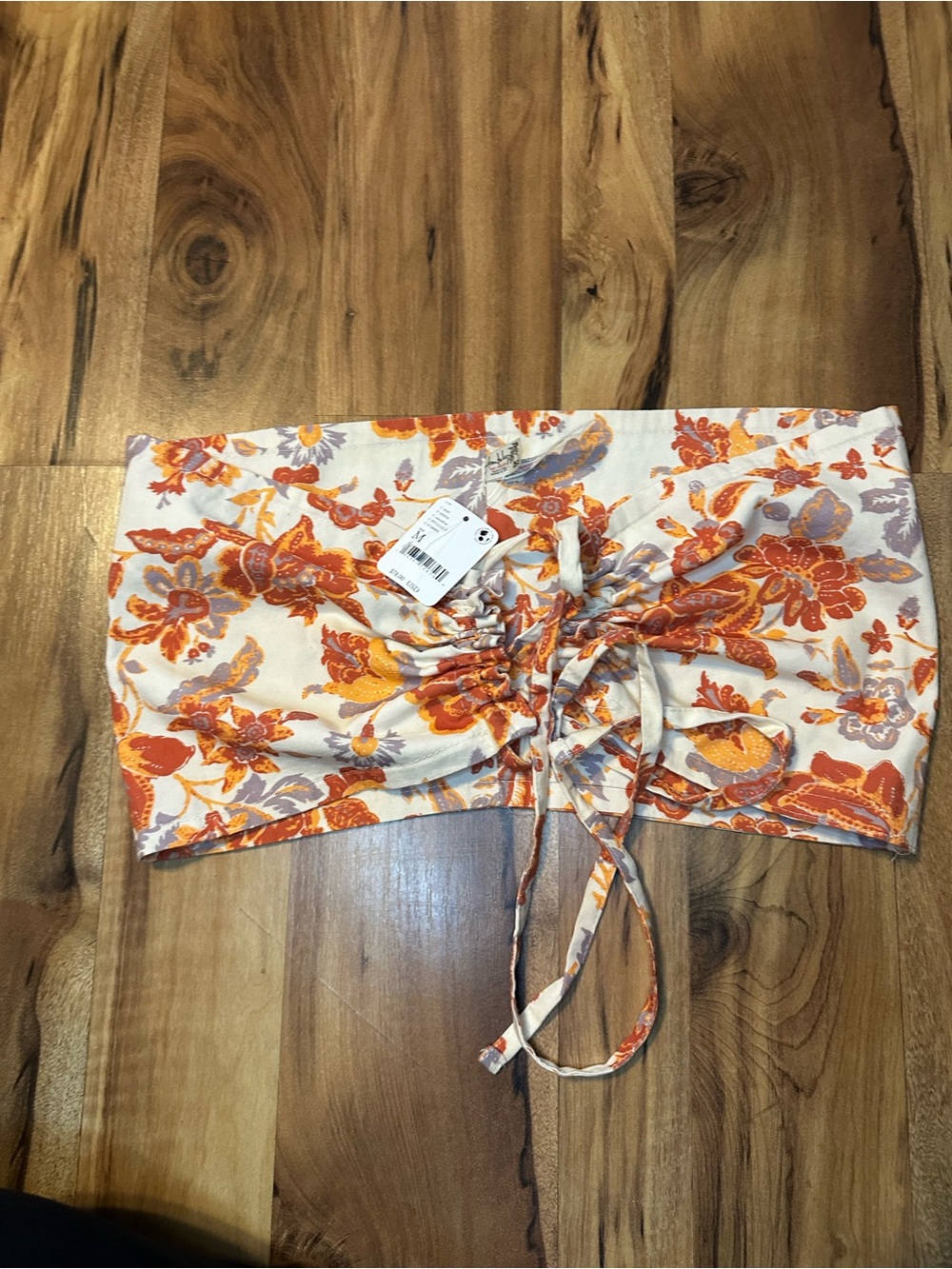 Free People Summer of Love Bandeau Floral Strapless Tube Top Medium NWT